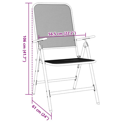 Folding Garden Chair Set of 4 Anthracite