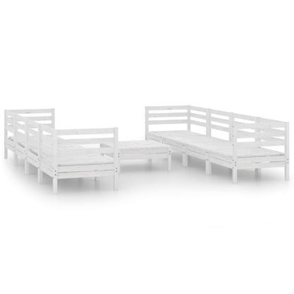 Garden Lounge Set White Solid Pinewood Large Modular