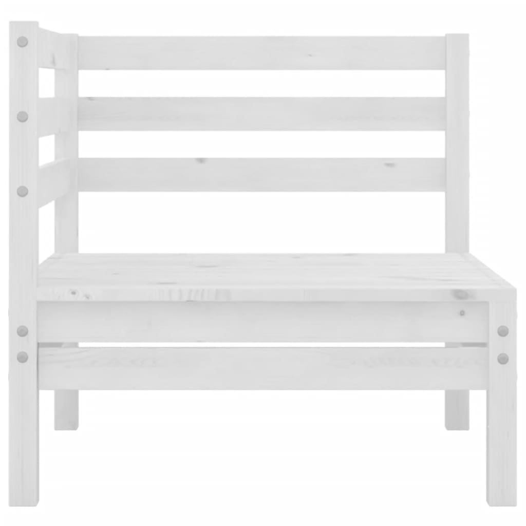 Garden Lounge Set White Solid Pinewood Large Modular