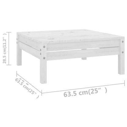 Garden Lounge Set White Solid Pinewood Large Modular