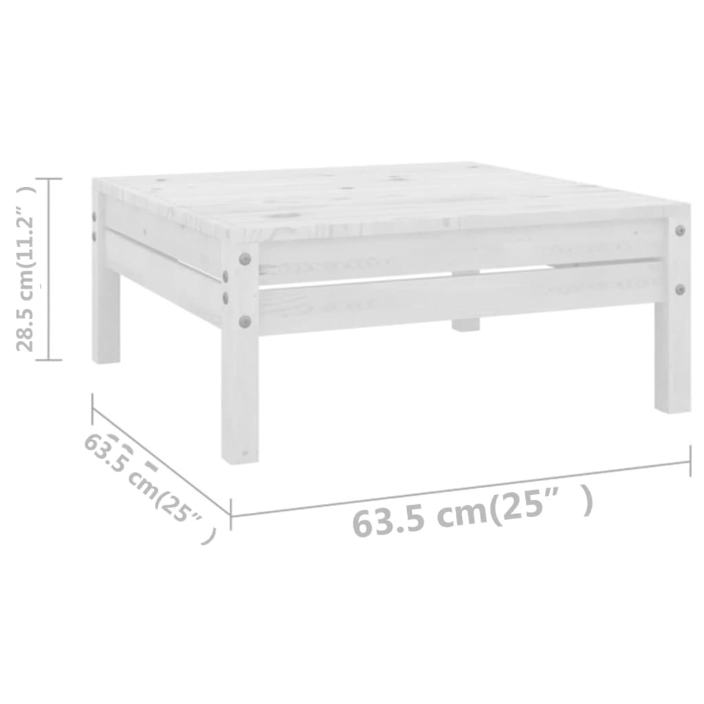 Garden Lounge Set White Solid Pinewood Large Modular