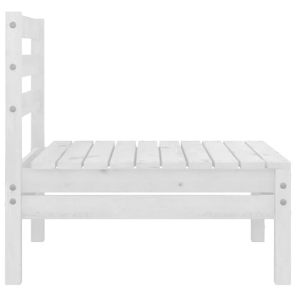 Garden Lounge Set White Solid Pinewood Large Modular