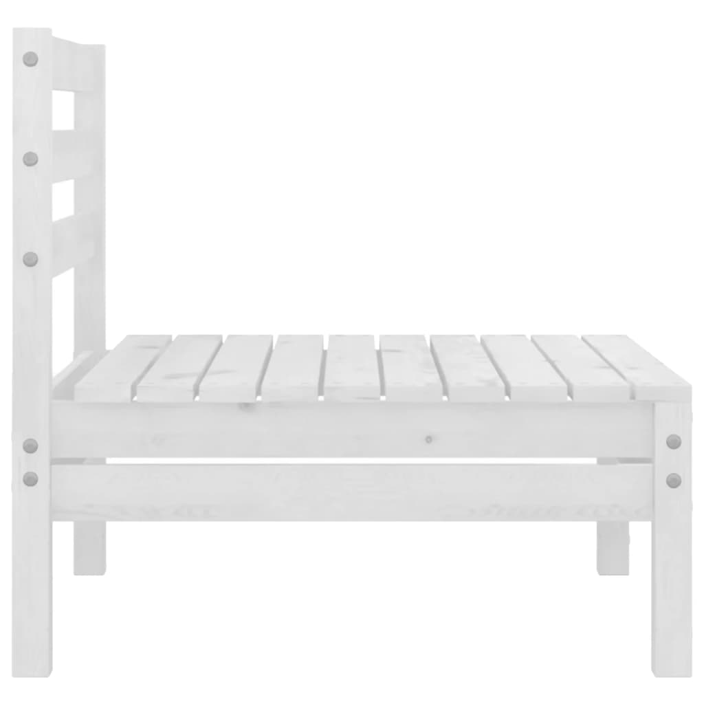 Garden Lounge Set White Solid Pinewood Large Modular