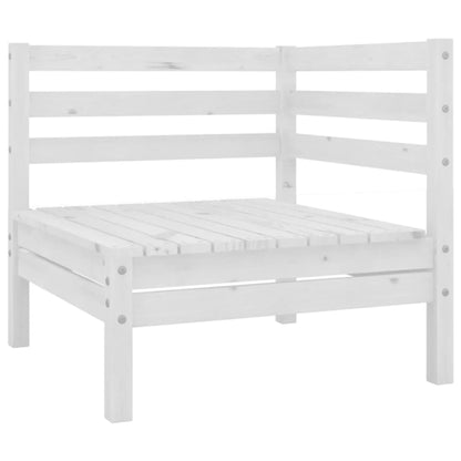 Garden Lounge Set White Solid Pinewood Large Modular