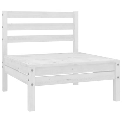 Garden Lounge Set White Solid Pinewood Large Modular
