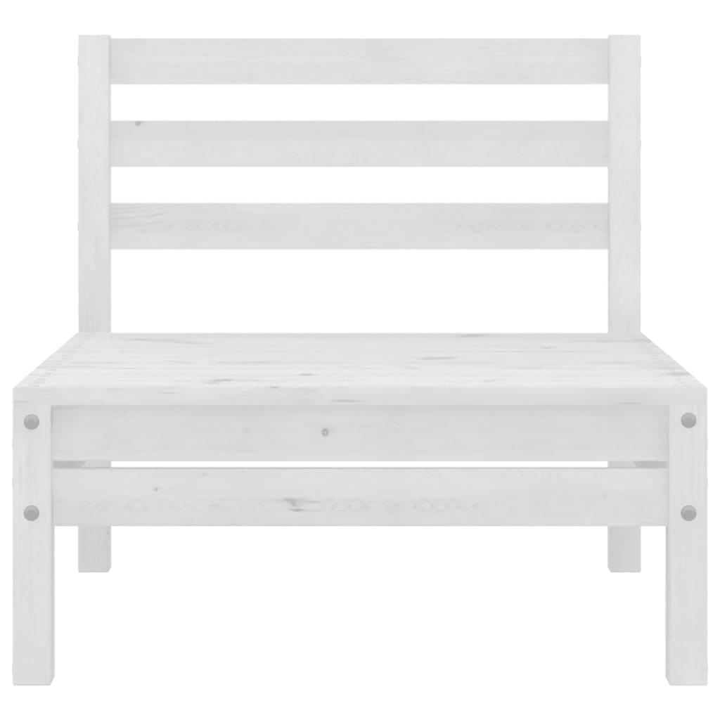 Garden Lounge Set White Solid Pinewood Large Modular
