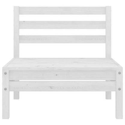 Garden Lounge Set White Solid Pinewood Large Modular