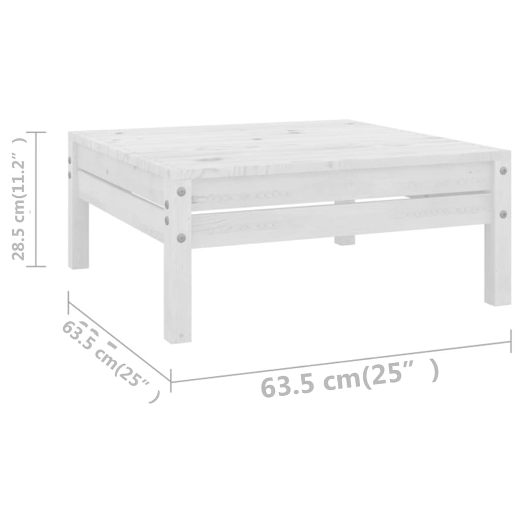 Garden Lounge Set White Solid Pinewood Medium Modular