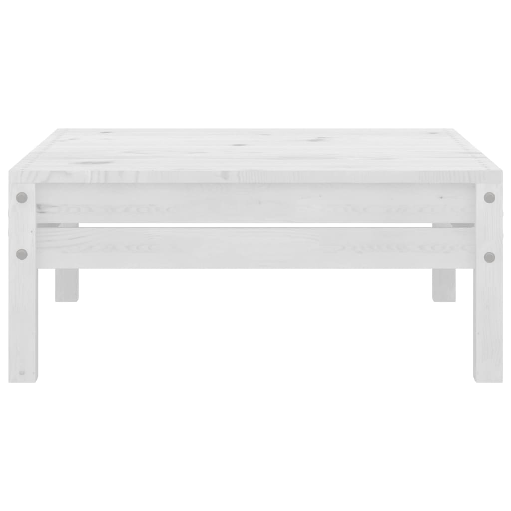 Garden Lounge Set White Solid Pinewood Medium Modular