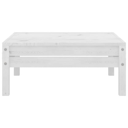 Garden Lounge Set White Solid Pinewood Medium Modular
