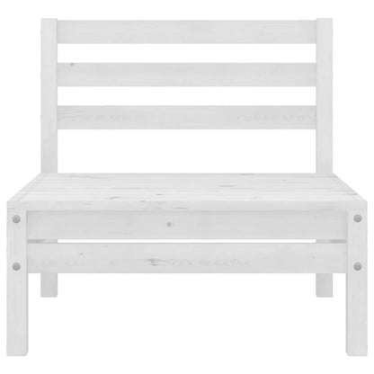 Garden Lounge Set White Solid Pinewood Medium Modular