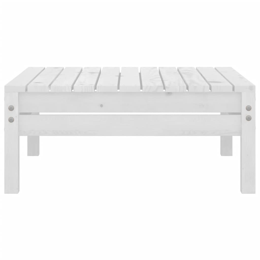 Garden Lounge Set White Solid Pinewood Medium Modular