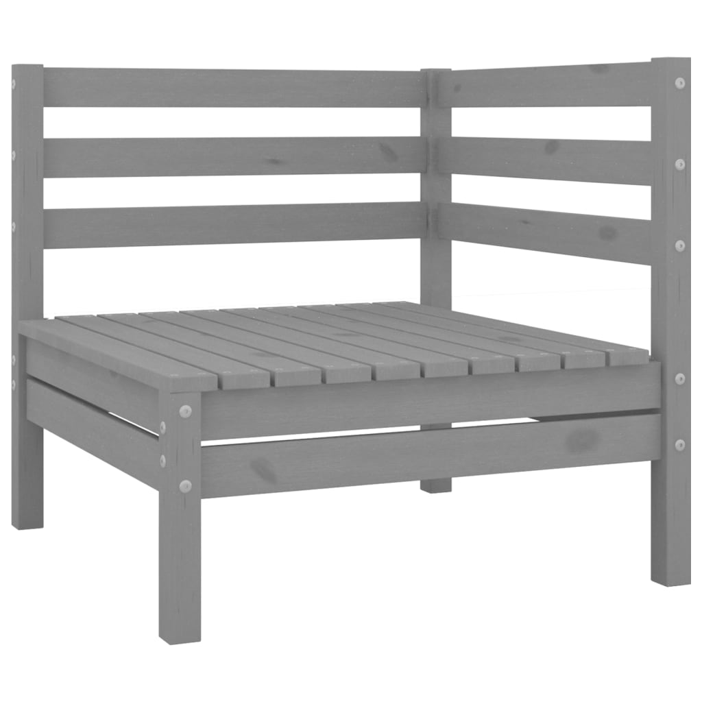 Garden Lounge Set Grey Solid Pine Wood Large Modular