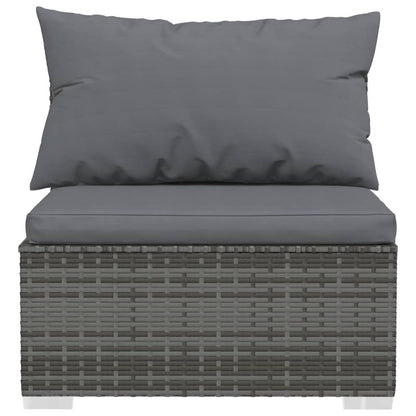 3-seater Sofa Grey PE rattan, powder-coated steel, plastic Medium