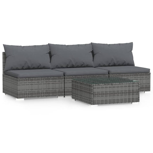 Garden Lounge Set Grey PE rattan Medium Modular