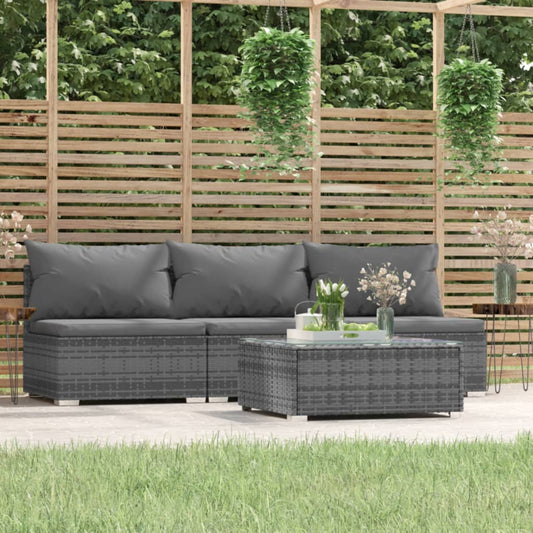 Garden Lounge Set Grey PE rattan Medium Modular