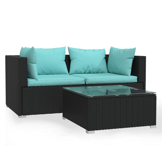 Garden Lounge Set Black