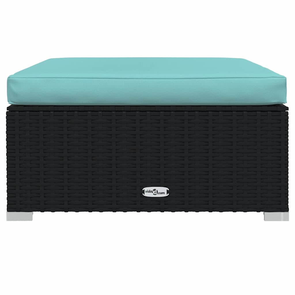 Garden Lounge Set Black sofa set, Aqua cushions
