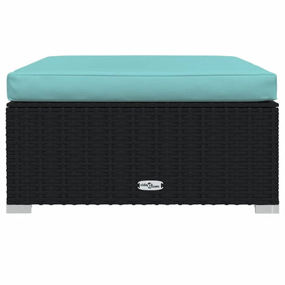 Garden Lounge Set Black sofa set, Aqua cushions