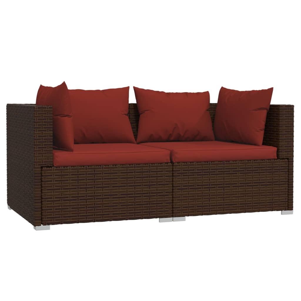 Garden Lounge Set Brown PE rattan Medium Modular