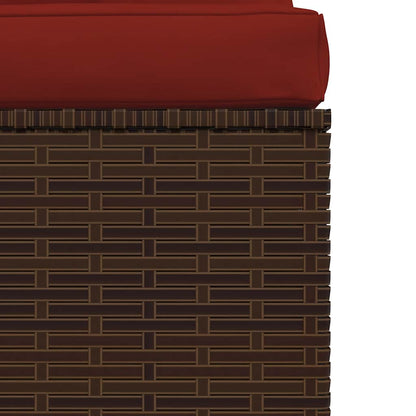Garden Middle Sofa Brown PE rattan, powder-coated steel, plastic
