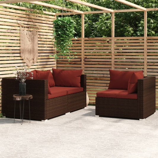 Garden Lounge Set Brown, Cinnamon Red