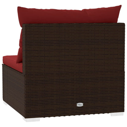 4-seater Sofa Brown PE rattan Large Modular 4-Seater Sofa