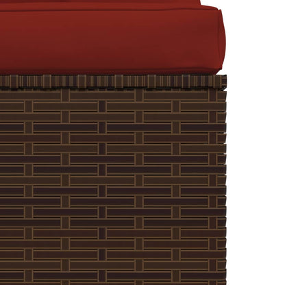 4-seater Sofa Brown PE rattan Large Modular 4-Seater Sofa