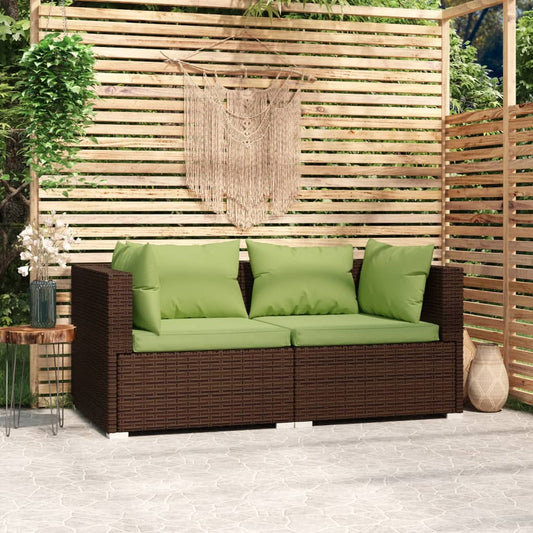 2-seater Sofa Brown and Green