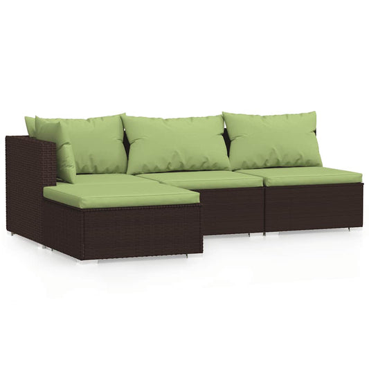 Garden Lounge Set Brown, Green