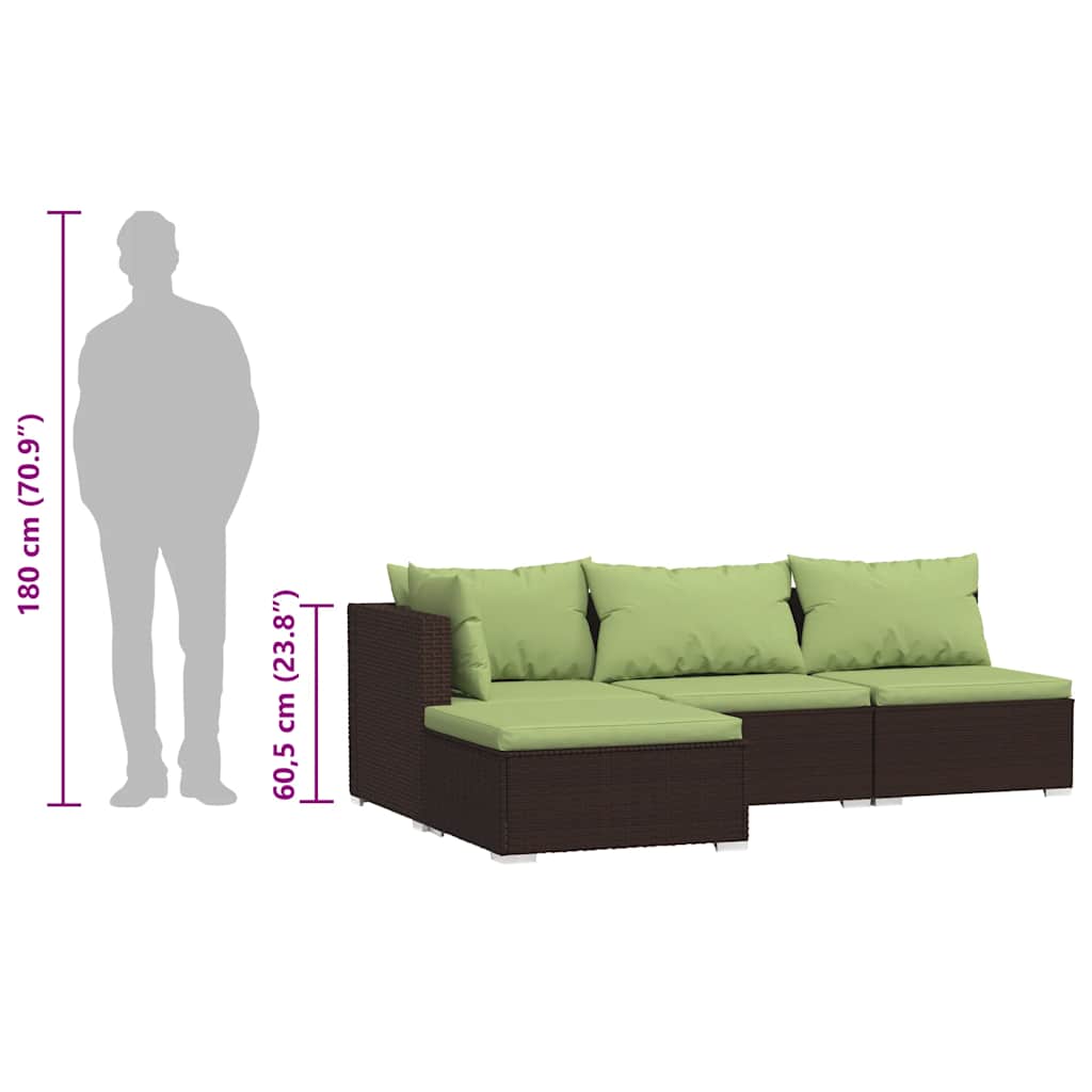 Garden Lounge Set Brown, Green