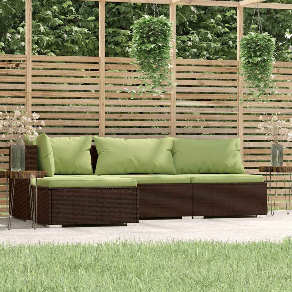 Garden Lounge Set Brown, Green