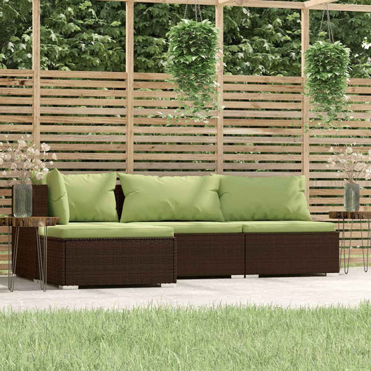 Garden Lounge Set Brown, Green