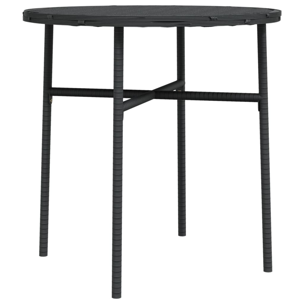 Tea Table Black PE rattan, powder-coated steel, PP board Medium