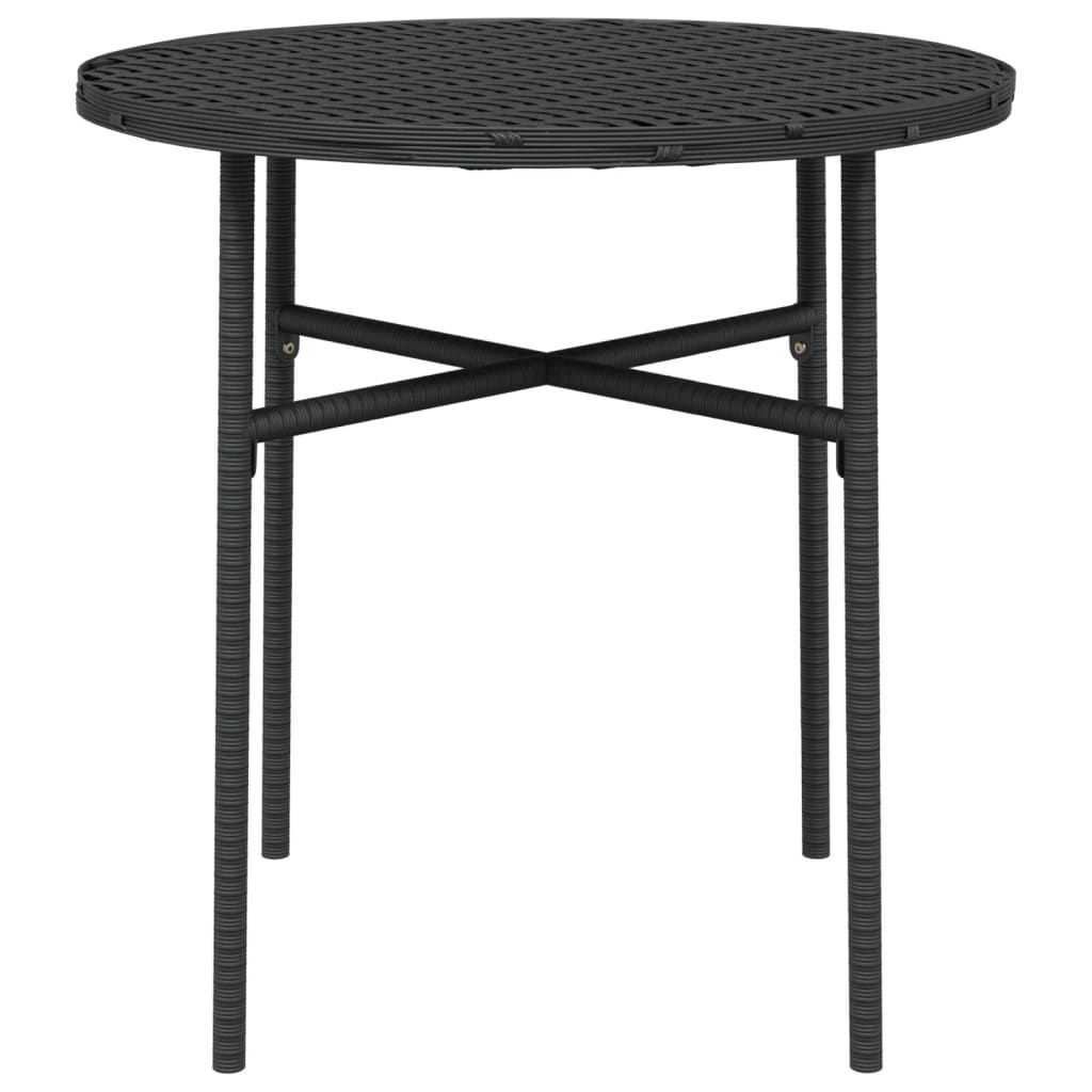Tea Table Black PE rattan, powder-coated steel, PP board Medium
