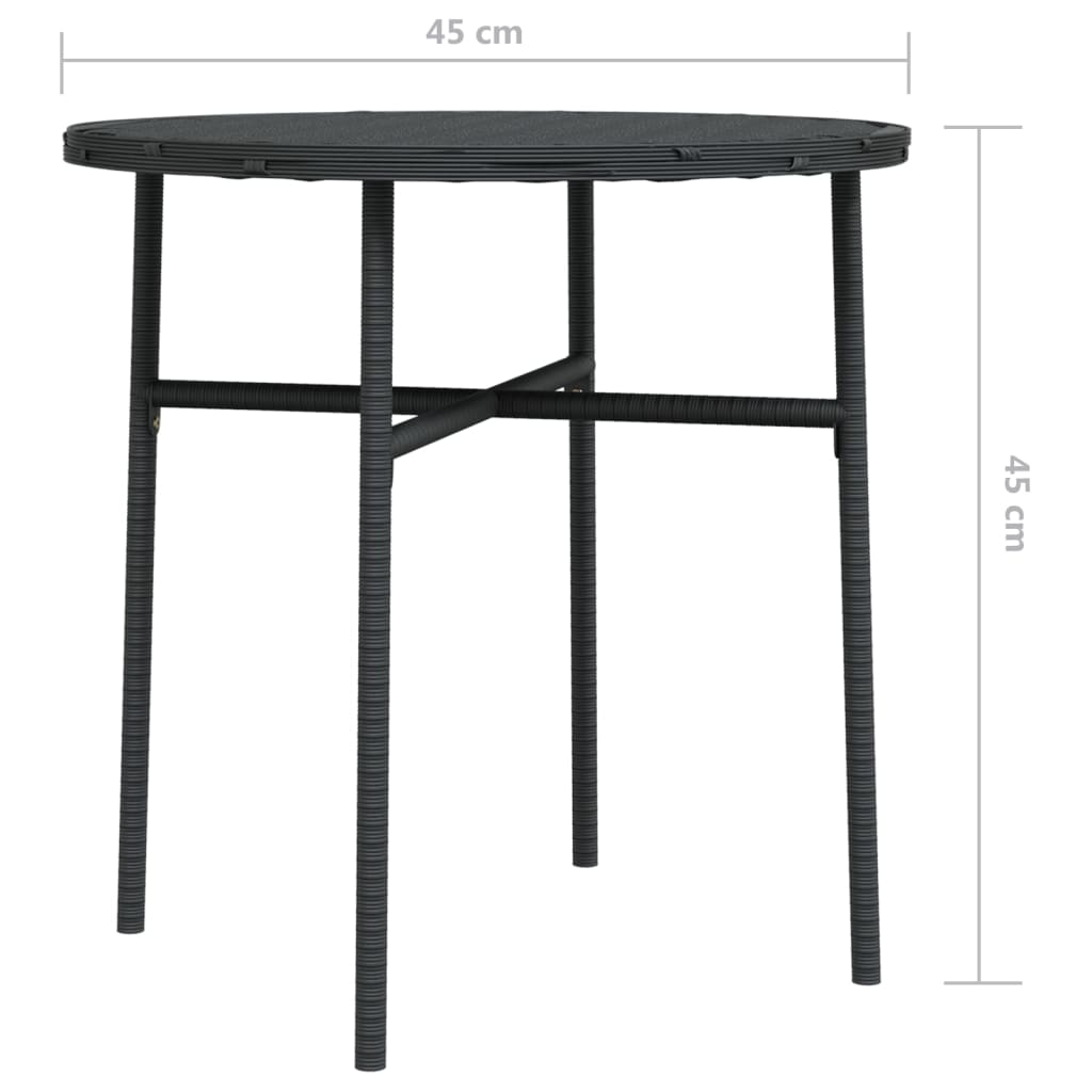 Tea Table Black PE rattan, powder-coated steel, PP board Medium