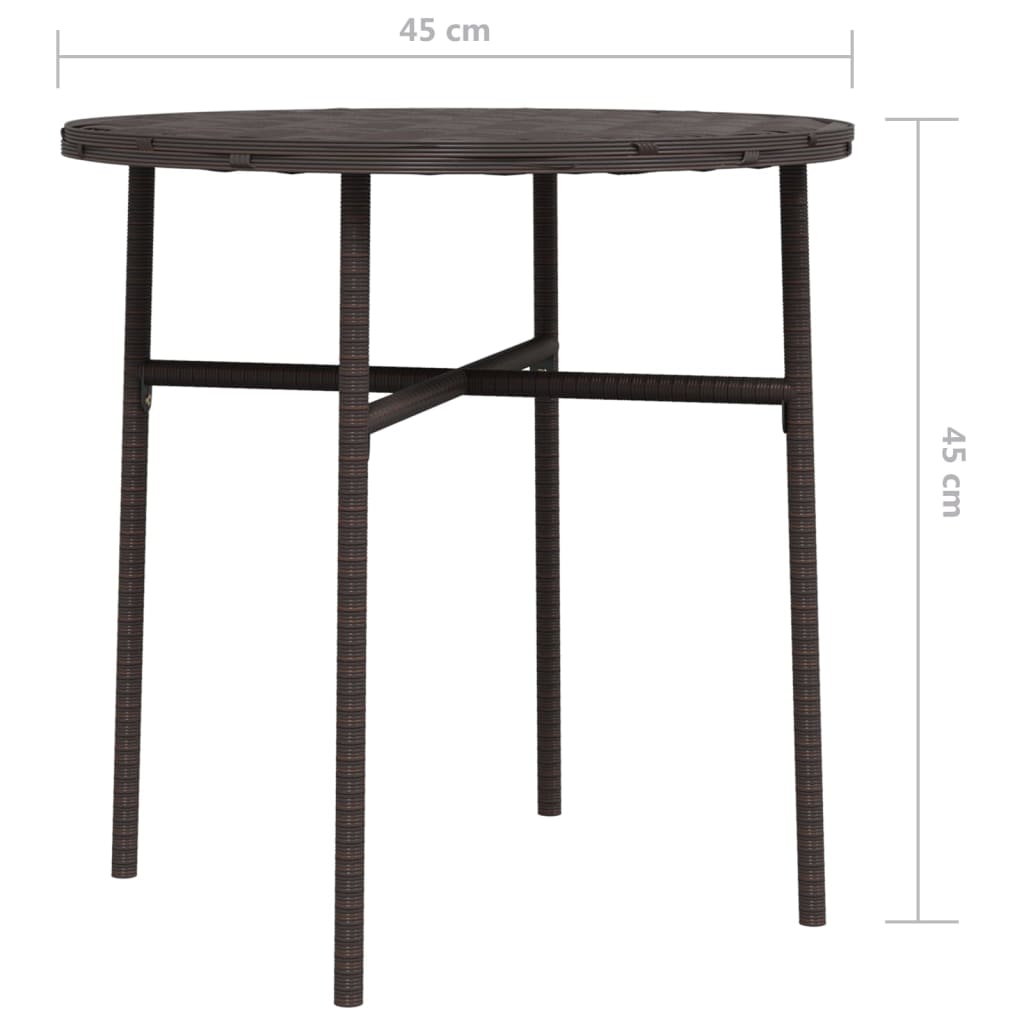 Tea Table Brown 17.7" Poly Rattan