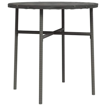 Tea Table Grey PE Rattan, Powder-Coated Steel, PP Board