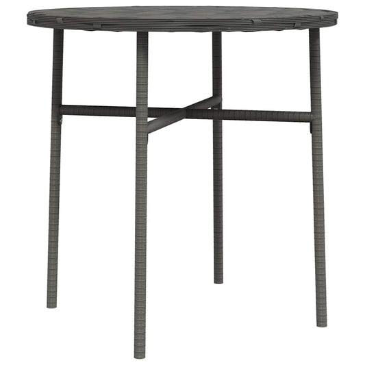 Tea Table Grey PE Rattan, Powder-Coated Steel, PP Board