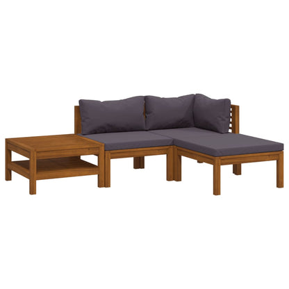 Wooden Lounge Set Dark grey, Natural wood