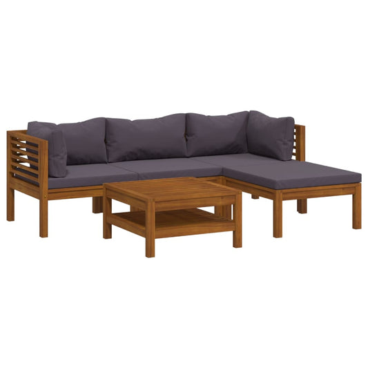 Wooden Lounge Set Dark Grey