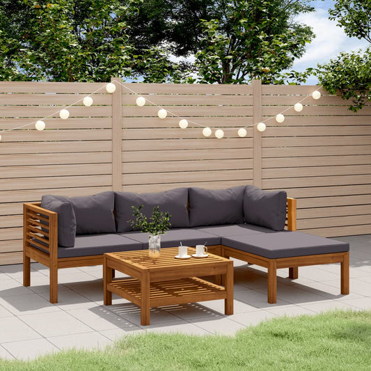Wooden Lounge Set Dark Grey