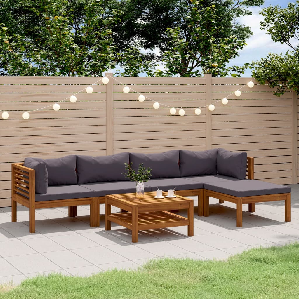 Wooden Lounge Set Dark grey