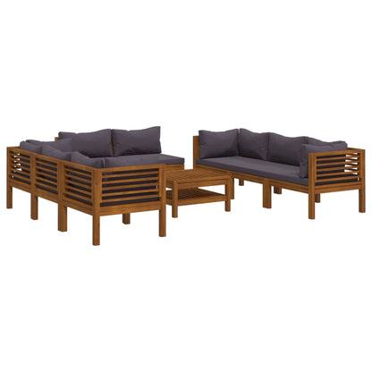Wooden Lounge Set Dark grey, Natural wood