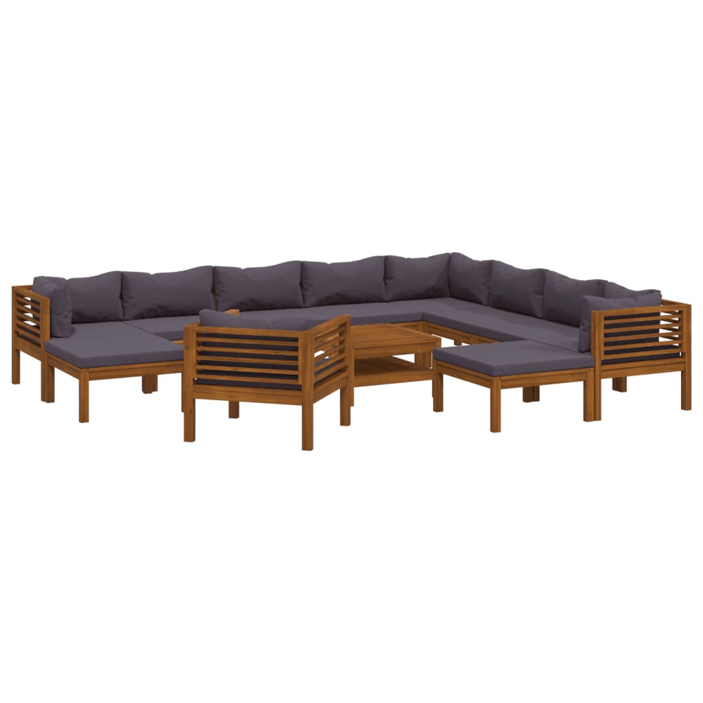 Wooden Lounge Set Dark grey