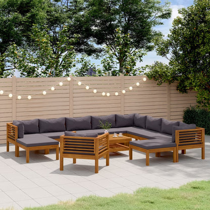 Wooden Lounge Set Dark grey
