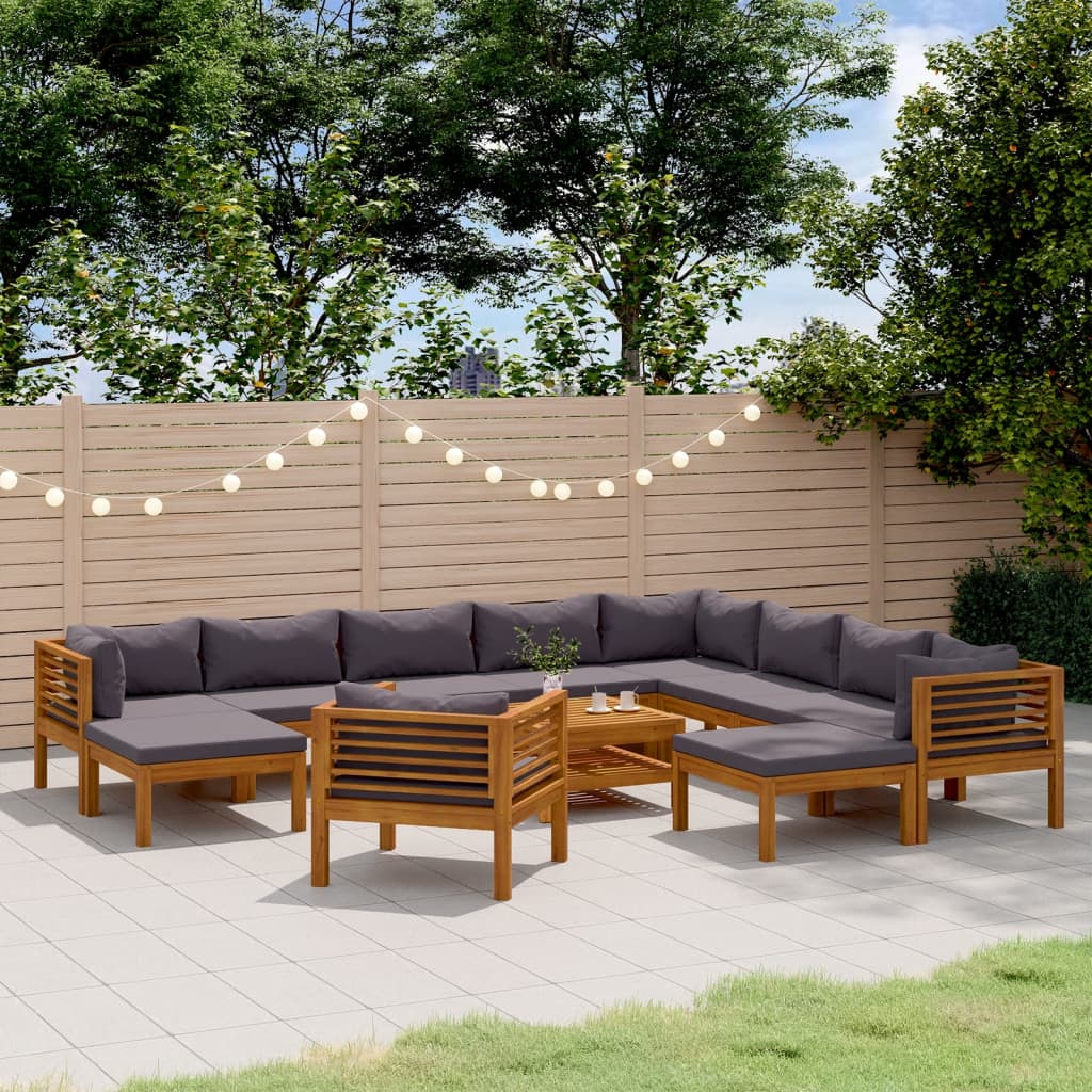 Wooden Lounge Set Dark grey