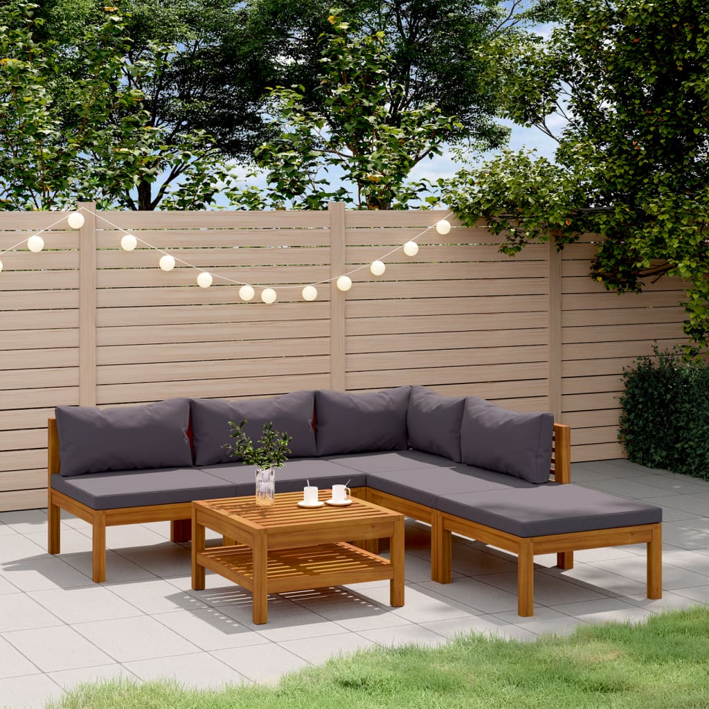 Wooden Lounge Set Dark grey