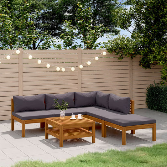Wooden Lounge Set Dark grey