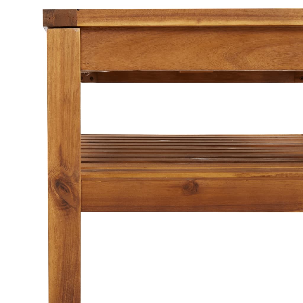 Garden Lounge Set Cream Solid Acacia wood, 100% polyester Medium